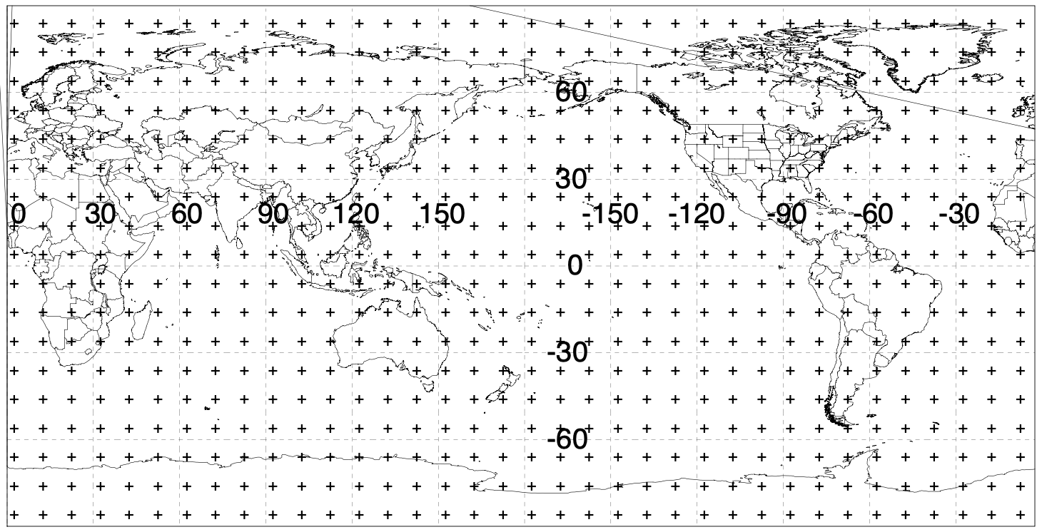 World Map With Latitude And Longitude Grid